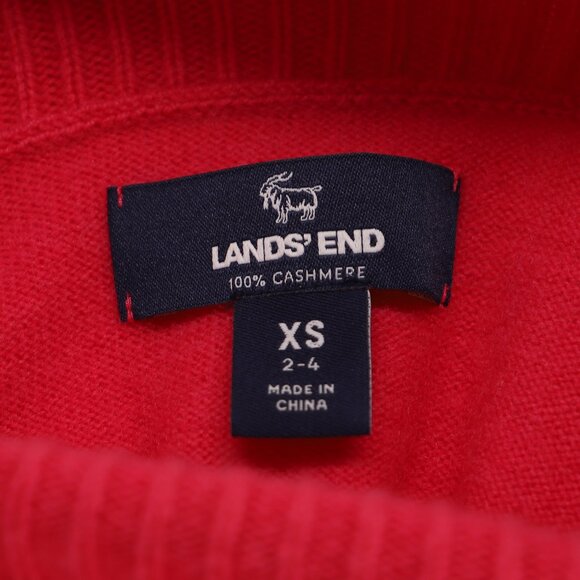 LANDS' END 100% Cashmere Turtleneck Sweater Hot Pink Size XS (2-4) - Picture 5 of 7